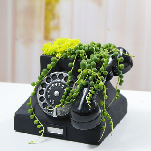 Yardwe 1pc Plant Pot Animal Succulent Planter Pots Telephone Shaper Flowerpot Retro Flower Pot Modern Cute Flower Pots Vintage Flower Pot Garden F...