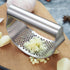 Garlic Press Rocker Stainless Steel, Fruit Crusher with Comfortable Handle Porous Surface, Easy Use & Clean, Vegetable Squeezer Kitchen Tool...