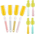 4PCS Bottle Brush + 4 PCS Nipple Brush Sponge Baby Bottle Brushes Milk Bottle Nipple Cleaner Set Cup Scrubber Brush Detachable Portable Water Bott...