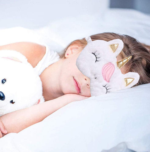 2 Pack Cute Animal Sleep Mask for Girls Cute Unicorn Soft Plush Blindfold Sleep Masks Eye Cover for Women Girls Travel Nap Night Sleeping...