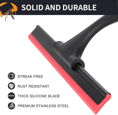 SetSail Shower Squeegee for Glass Doors Stainless Steel Squeegee for Shower Glass All-Purpose Window Squeegee for Tile Shower Walls, Bathroom, Mir...