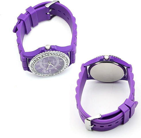 CdyBox Women’s Wholesale Watches Pack Silicone Band Lady Girl Rhinestone Wristwatch...