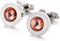 Round Tangerine Crystal Cufflinks Orange Crystal Gem stone Cuff links YW09T...