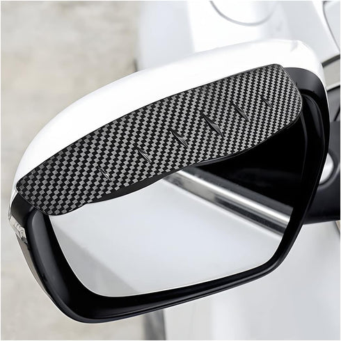 2Pcs Car Rear View/Side Mirror Rain Visor Guard, Carbon Fiber Appearance , Waterproof Smoke Guard Auto Eyebrow Cover, Exterior Accessories for Mos...