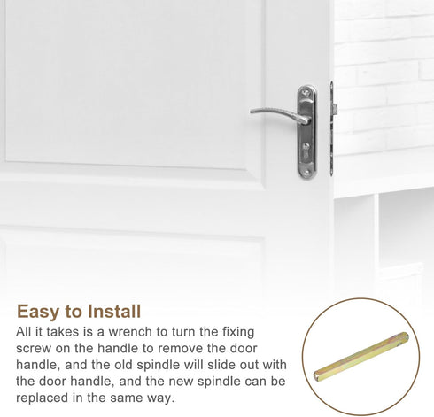 uxcell Door Knob Spindle, Spare Door Handle Spindle Bar, 100mm Long Door Spindle Replacement Door Handle Parts for 9mm Thick Doors, Gold...