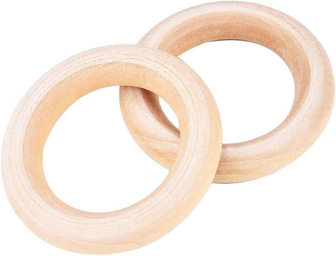 PEPPERLONELY Brand, 20 Natural Wood Rings 2-2/8" (56mm)...