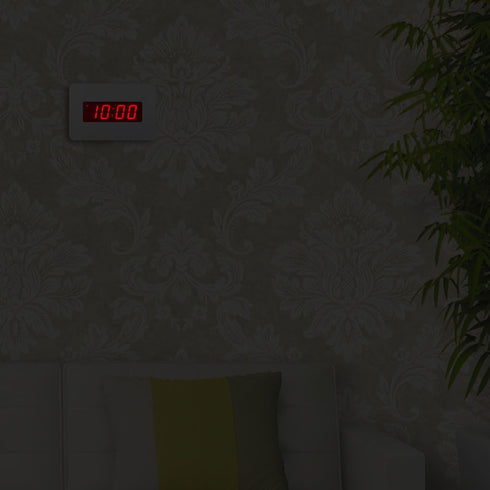 Digital Wall Clock Battery Operated with LED Display, Wall Clock with Backlight, Table-top, Alarm, Brightness Adjustable,12/24Hr...