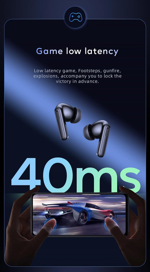 Active Noise Cancelling Earbuds Bluetooth with Qi Wireless Charge Enabled with Hall Switch, ANC + ENC Wireless Earbuds with Mics with A Canvas Tra...