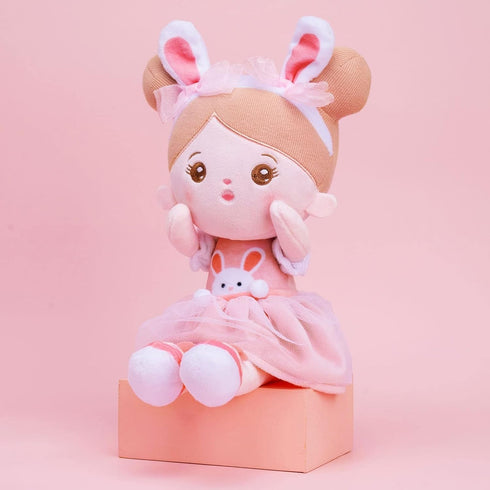 OUOZZZ Soft Baby Doll for Girls - My First Baby Doll Birthday Gifts for Girls Plush Rag Dolls Bunny Pink Dress Toy for Toddlers Kids Infants 15"...