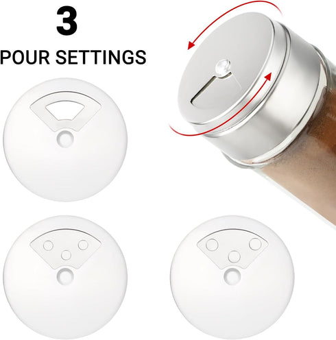 Segarty Spice Jar with Shaker Lids, 3 Pack 4 oz Glass Spice Jars with Adjustable Pour Large Holes, Empty Storage Seasoning Containers Spices Bottl...