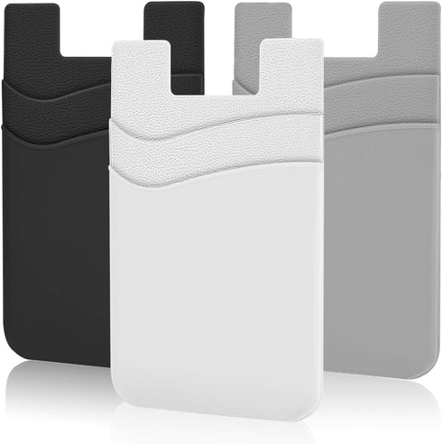 SHANSHUI Phone Wallet, Credit Card Holder for Back of Phone Case Wallet Pocket Stick on ID Bussiness Cards Sticky Pouch Compatible with iPhone, Sa...