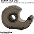1InTheOffice Tape Dispenser Handheld, Refillable Hand held Tape Dispensers 1” Core, Translucent, Smoke/Plastic 6 Pack...