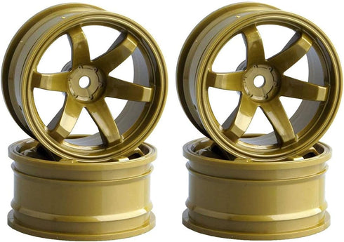 4Pcs 63mm RC Drift Car Tires Hard Tyres Plastic Wheel Rims for 1/10 Traxxas HSP Tamiya HPI Kyosho On-Road Drifting Car Spare Parts (Gold)...