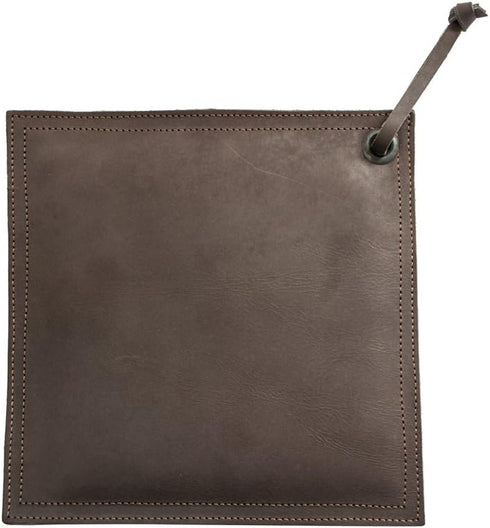 Rustic Leather Hot Pot Pad (Potholder), Double Layered, Double Stitched and Handmade by Hide & Drink (Espresso)...