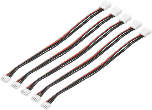MECCANIXITY 5Pcs 3S Balance Charger Cable 200mm 22AWG Lipo Balance Wire Connector Extension Silicone Cable for RC Lipo Battery Charger (White Adap...