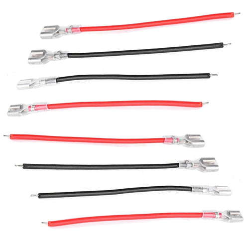 6.3mm Quick Female Spade Wire 18 Awg Splice Connectors Speaker Single Head Crimp Terminal Insulation Sleeve with Red and Black Wires Assortment Ki...