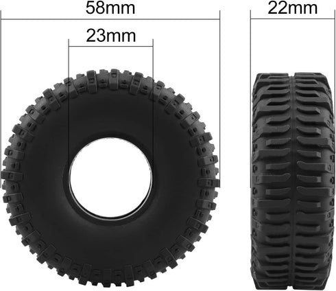 RC 1.0 Crawler Tires Mud Tire Upgrades for 1/18 TRX4M 1/24 SCX24 Bronco Gladiator Deadbolt Truck,58 * 22mm...