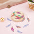 DELORIGIN 16pcs Rainbow Feather Charms Earring Making Kit Stainless Steel Linking Pendant Earring Component Connectors with 16pcs Earring Hooks Ju...