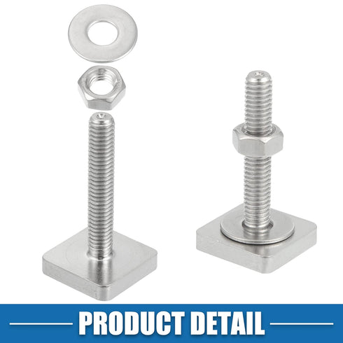 Car Roof Rack T Shaped Slot Bolt M6 W/Nuts Washer T Shaped Track Bolts Roof Rack Cargo Carrier Bolt Accessories Stainless Steel (Pack of 12)...