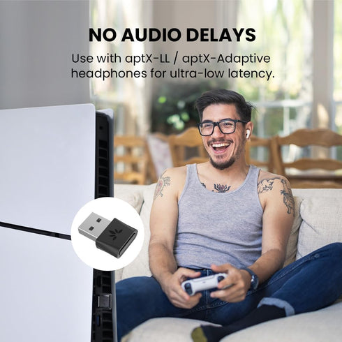 Avantree DG80 - Bluetooth 5.3 Adapter for PS5 & Gaming Consoles with Low Latency & aptX-Adaptive, Wireless Audio Transmitter for Headphones & Earb...