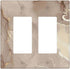 Rose Gold Brown Marble Light Switch Cover 2 Gang Double Rocker Wall Plate Decorative Switchplate Electrical Faceplate for Bathroom Kitchen Home De...