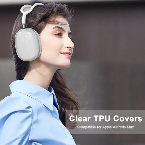 Case Cover for AirPods Max Headphones, Clear Soft TPU Earcup Cover for AirPods Max, Anti-Scratch Transparent Accessories Skin Protector for Apple ...