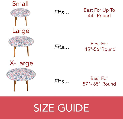 Covers For The Home Deluxe Elastic Edged Flannel Backed Vinyl Fitted Table Cover - Butterfly Pattern - Large Round Oblong Oval - Fits Tables up to...