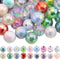SUNNYCLUE 72Pcs Bubblegum Beads Bulk 16mm Round Beads Chunky Bead Colorful Transparent AB Color Iridescent Beadable Pen Beads Opaque Rainbow Bead ...