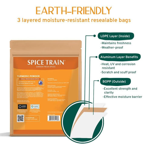 SPICE TRAIN, Organic Turmeric Powder with Curcumin (397g/14oz) Lab Tested for Heavy Metal | USDA Organic, Gluten Free & Vegan | Made from Turmeric...
