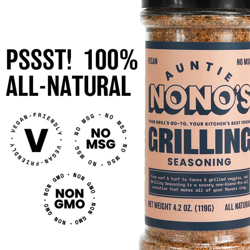 Auntie Nono’s Grilling Seasoning, All-Natural Vegan Seasoning for Ribs, Steaks, Burgers, Veggies, Grilling, BBQ, 4.2 Oz....