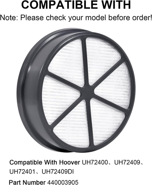 4Pcs 440003905 HEPA Filter Replacement Vacuum Cleaner Filter Compatible with Hoover UH72400 UH72401 UH72402 UH72405 UH72406 UH72409...