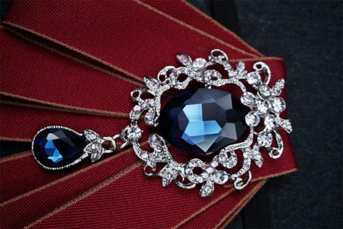 Black Ribbon BowTie Rhinestone Brooch Men's Wedding Brooch Pin Flower Male Groom Men Bow tie Broach Fashion Jewelry(black)...