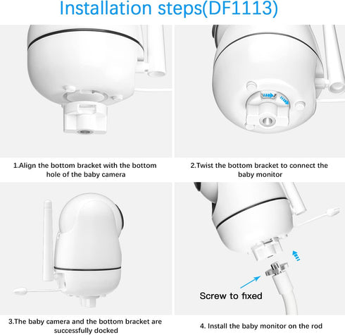 Baby Monitor Mount for HelloBaby Monitor HB66/ HB65/ HB248/ANMEATE SM935E and Arlo Cameras, 17.5 inches Baby Camera Mount No Drill...