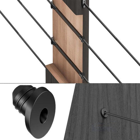 50 Pcs Cable Railing Rubber Grommets,45 Degree Angle Beveled Protector Sleeves,Cable Railing Protective Sleeves for 1/8" 5/32" 3/16" Cables for Me...