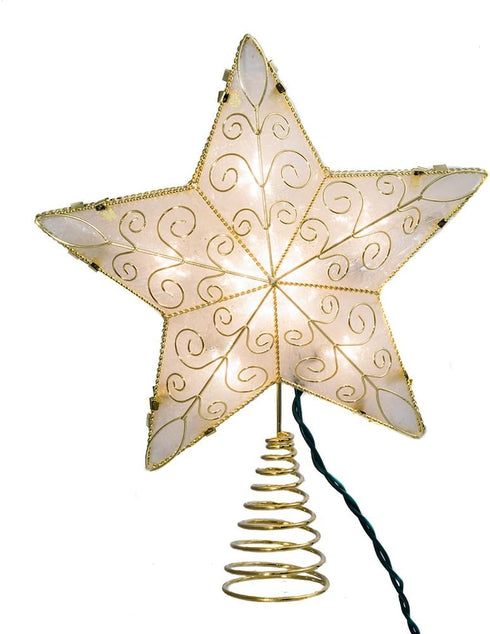 Kurt Adler UL1881 10 Light 8.5-Inch Gold Reflector Star Treetop...