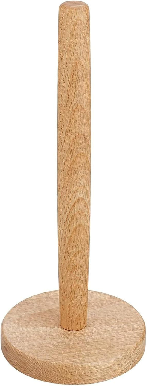 Bamboo Paper Towel Holder,DNIEBW Kitchen Paper Holder Countertop Stand up Towels Roll Stand Organizer Simply Standing Countertop Wooden Paper Fits...