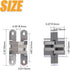 Hidden Door Hinge (0-180 Opening Angle) Zinc Alloy Hidden Hinge Door Hardware Accessories (Silver -Small)...
