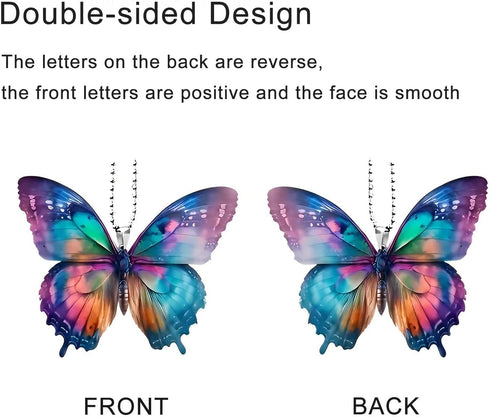 Butterfly Car Hanging Ornament, Tianhoudeger Butterfly Car Accessories Pendant for Rear View Mirror, Hanging Charm Home Decoration Keepsake Christ...