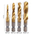 4Pcs Drill Tap Bits Set Combination Drill Thread Metric Tap Drill Bit Set M4 M6 M8 M10 Metric Thread HSS Drill and Tap Bits 1/4 Hex Shank Thread S...