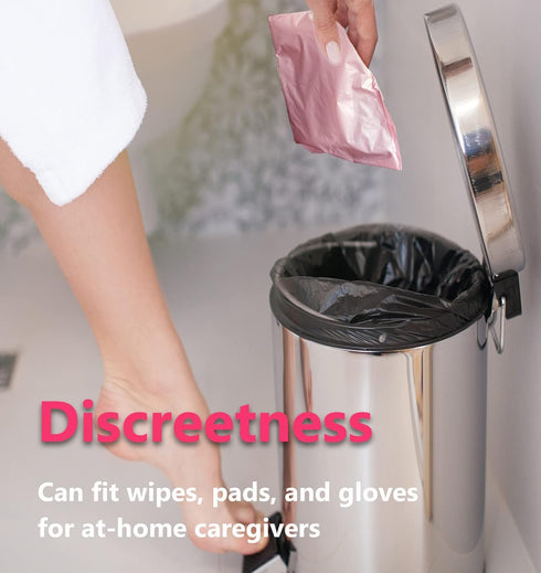 Sanitary Napkin Disposal Bags - Block Odors, Great Adhesion, Perfect Size - Feminine Hygiene Disposal Bags for Tampons and Pads Pink 100Pcs...