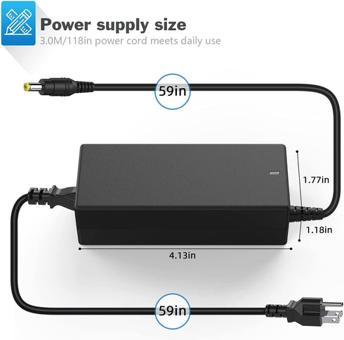 19V Ac Adapter Charger for Acer LCD Monitor Gateway Nv52 Nv53 Nv53A Nv54, Acer Sb220Q R240hy Sa230 G276hl H236hl S202hl S230hl S231hl S232hl H236h...