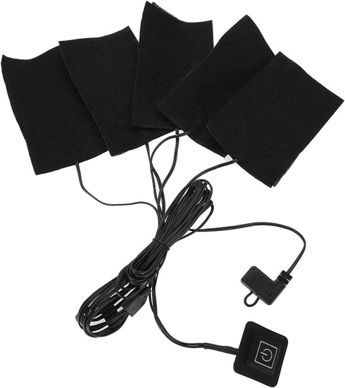 3 Gears USB Electric Heating Pads, Portable Waterproof Foldable Heater Pads with 5 Jacket Pads Heater Sheet Electric Cloths Set for Outdoor Winter...