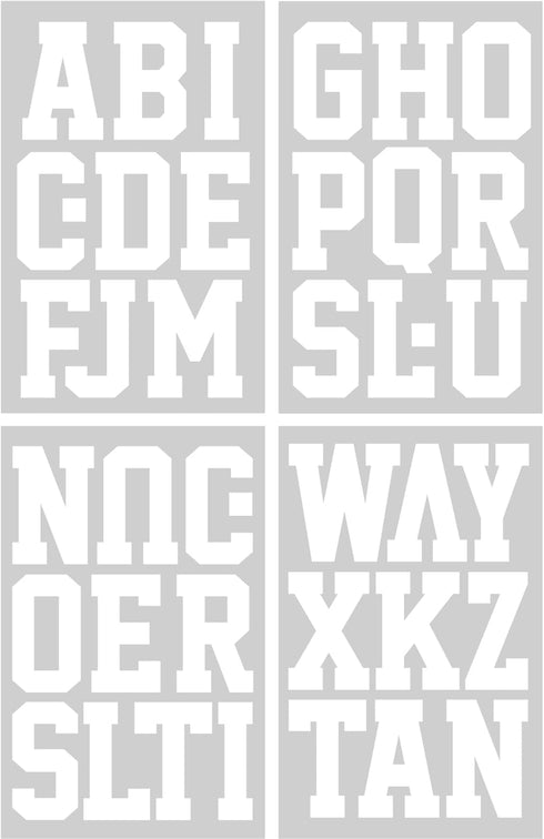 S.E.I 40 Pieces Iron-On Letters: 3 Inch Sport White Iron-On Letters for Clothing, Flock Letters for Jerseys, Uniforms, & T-Shirts (Sport Flock, Wh...