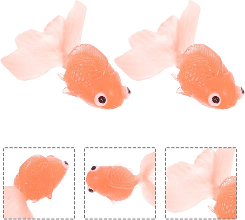 Kisangel Floating Fish 10pcs Miniature Goldfish Artificial Swimming Goldfish Rubber Goldfish Model Fish Emulation for Aquarium Fish Tank Plastic F...