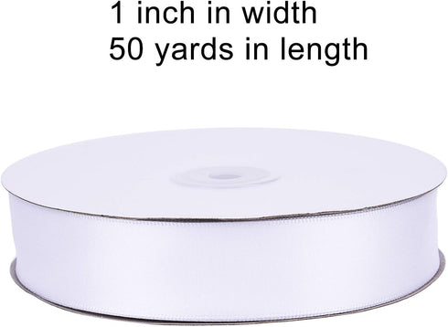 Livder Double Face Satin Ribbon Roll, 1 inch Wide 50 Yard Length for Wedding, Party Decoration, DIY Hair Accessories, Sewing, Gift Wrapping, Invit...