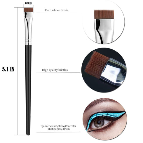 JASSINS Fine Eyeliner Brushes,3 PACK Ultra thin Angled Eyeliner Brushes And Eyebrow Brush Set,Women's Quality Gel Eye Liner Makeup Brush,For Newbi...