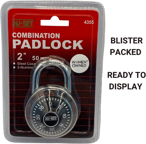 NU-SET Lock | 2-Inch Laminated Steel Combination Padlock | Single Spin Dial Laminated Padlock for Door Security | Home Improvement & Door Hardware...