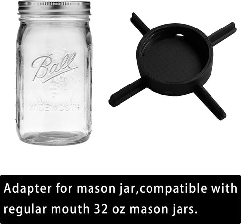 PIAOLGYI Self Watering Adapter for Mason Jars,Accessory Compatible with Self-Watering Microgreen Grower(Black)...