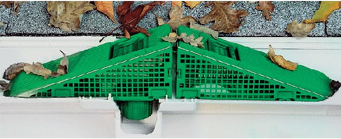 The Wedge Downspout Gutter Guard - Eliminates Downspout Pipe Clogs from Leaves and Debris - 4-Pack (Green)...