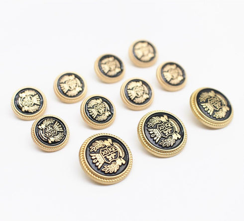 14 Pieces Black Gold Metal Blazer Button Set 15mm 20mm for Blazers, Suits, Sport Coats, Uniform, Jackets (MBM22)...